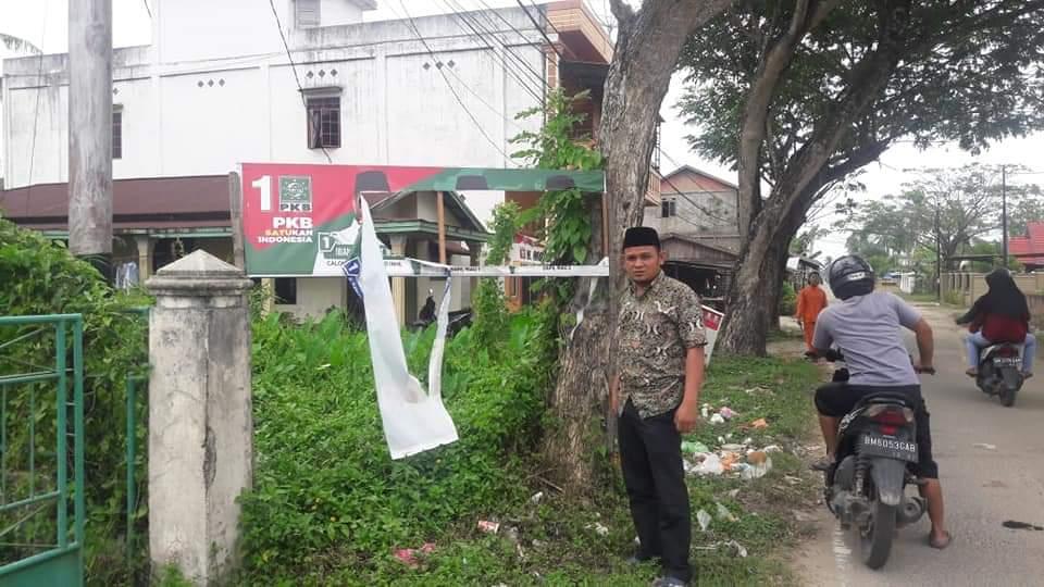 Spanduk Caleg PKB Inhil Dirusak Orang Tak Bertanggung Jawab