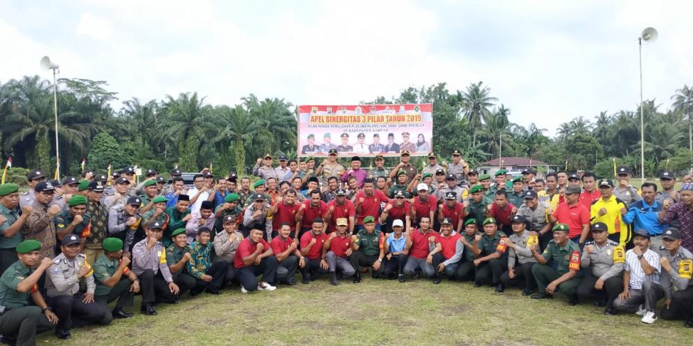 Plt. Bupati Kampar didampingi Forkopimda Pimpin Apel Sinergitas 3 Pilar Jelang Pemilu 2019 