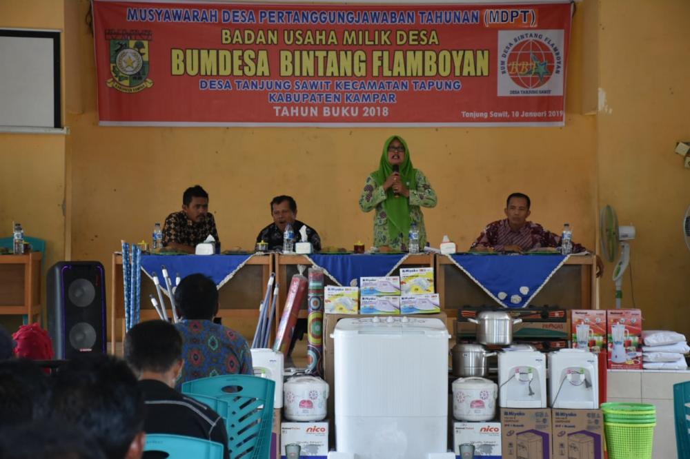 Perdana di Kampar kedua di Riau Tahun 2019 BUMDES blBagikan Hasil Usaha