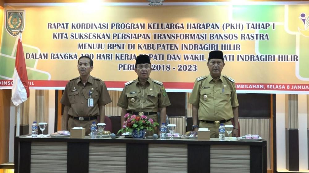 Bupati Inhil Pimpin Rapat Rakor PKH Tahap I