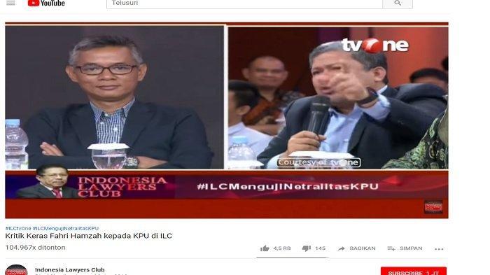 Dengan Nada Tinggi dan Muka Memerah Fahri Hamzah Marahi KPU di ILC: Anda Jawab!