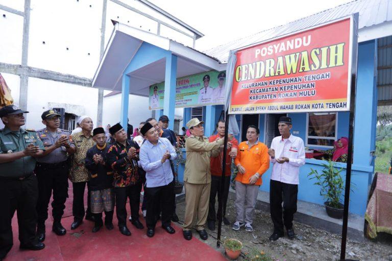 H Sukiman Resmikan PosYandu Cendrawasih Kel Kepenuhan Tengah