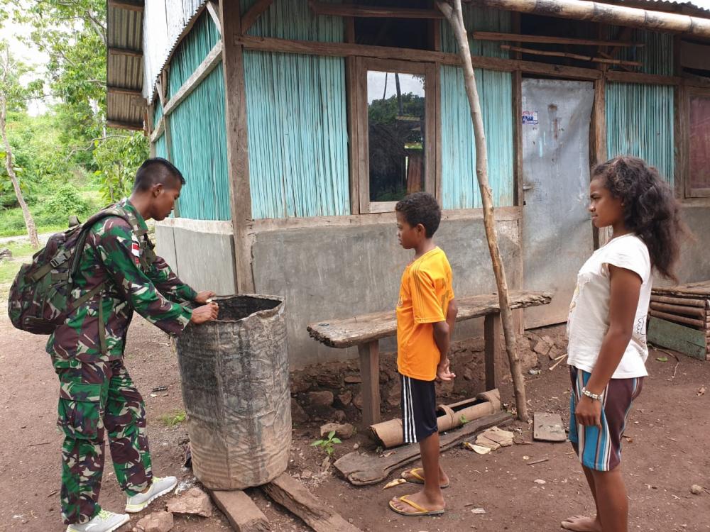 Satgas Pamtas RI-RDTL Yonif 132/BS, Himbau Masyarakat Waspada Jentik Nyamuk .