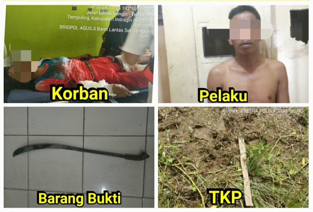 Gara Gara Tak Mau Diajak Kencan,Pria di Inhil Bacok Istri Muda 