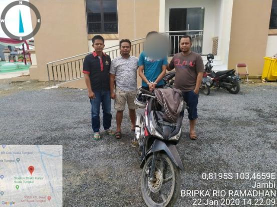 Pelaku Curanmor di Lapangan Mesjid Alhuda Tembilahan diciduk Di Jambi