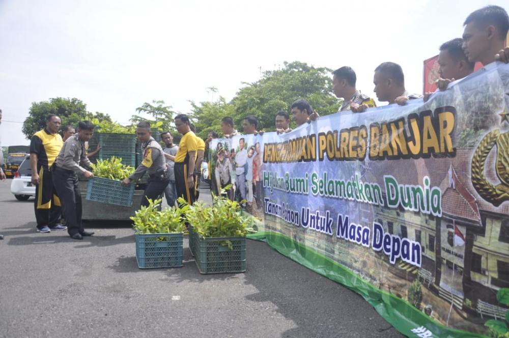 Polres Banjar Persiapan Ribuan Bibit Untuk Penanaman Pohon