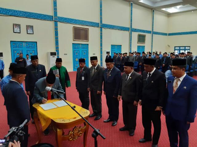 Enam pejabat tinggi Pratama di lingkungan pemerintah Kabupaten Pelalawan akhirnya di Lantik 