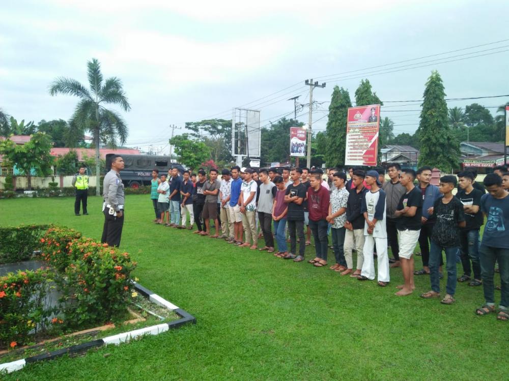 59 Motor dan 75 Remaja Diamankan Polres Kampar,Hasil Sweeping Balap Liar di Malam Minggu,