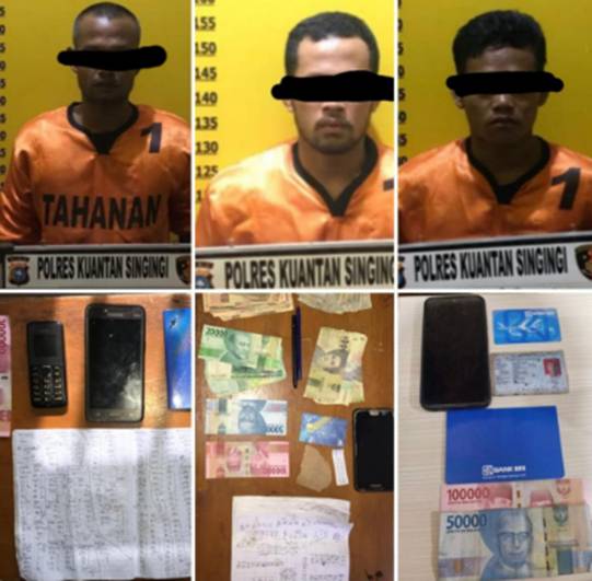 Hitungan Jam, 3 Pelaku Judi Online Berhasil Ditangkap Tim Opsnal Sat Reskrim Polres Kuansing