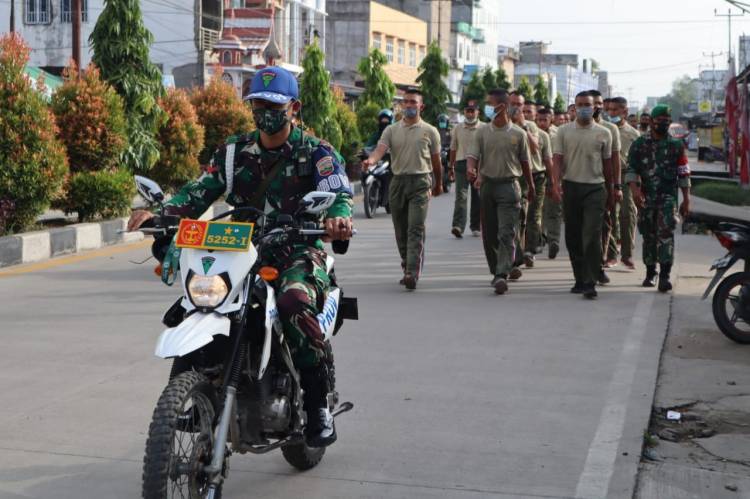 Pertahankan Kebugaran Fisik di Masa Pandemi Covid-19, Personel Kodim 0314/Inhil Giat Berolahraga 