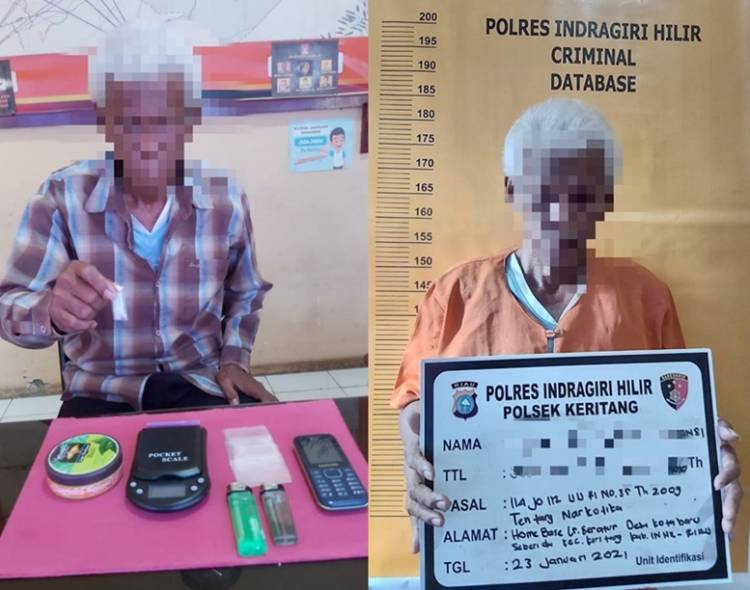 Seorang Kakek Diduga Jadi Pengedar Sabu, Akibatnya Berurusan dengan Aparat Kepolisian