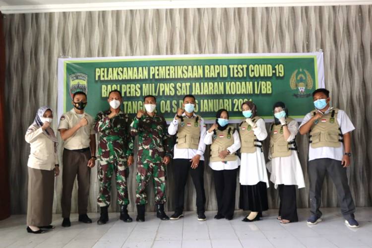 Rapid Tes Bergilir di Lingkungan Kodim 0314/Inhil Berakhir dengan Hasil Semuanya Non Reaktif