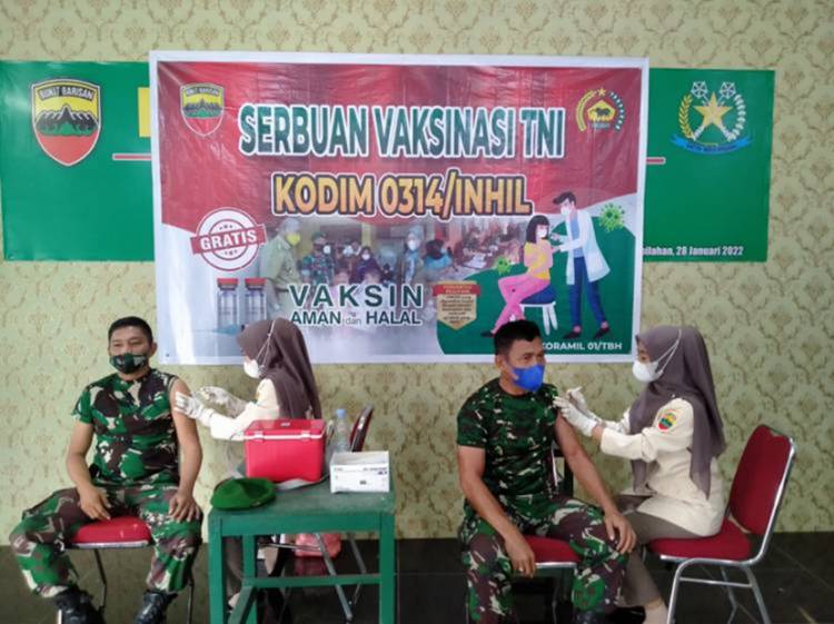 Dandim O314/Inhil Laksanakan Vaksinasi Dosis ke-3  (Booster) Menggunakan Vaksin Pfizer
