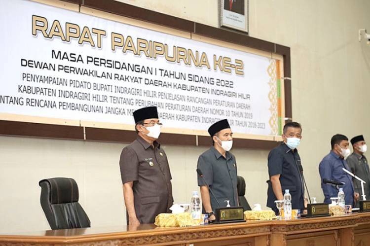Ini Isi Pidato Bupati HM. Wardan dalam Paripurna ke-2 Masa Persidangan I Tahun Sidang 2022 DPRD Inhil