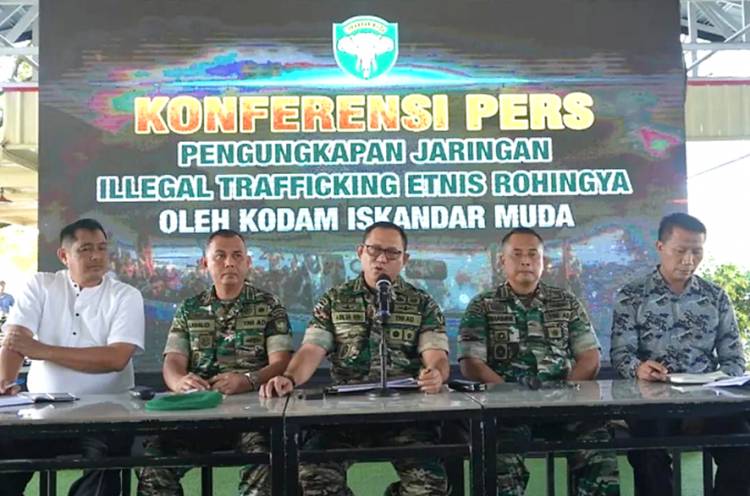 Tim gabungan Deninteldam IM Ungkap Terduga Sindikat TPPO  Imigran Rohingya di Aceh Tamiang 
