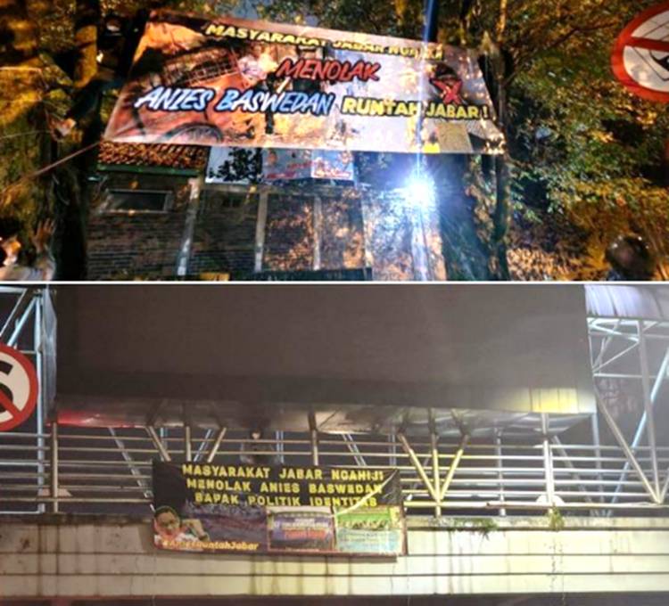 Bermunculan Sepanduk Penolakan Kedatangan Anies Baswedan di Kota dan Kab. Bandung