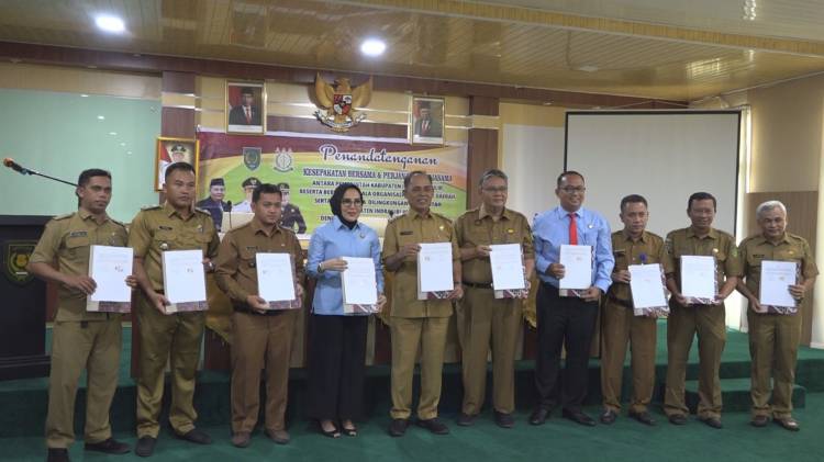 Pj Bupati Bupati Inhil Herman Penanda Tanganan Kesepakatan Bersama Dengan Kejaksaan Tembilaham