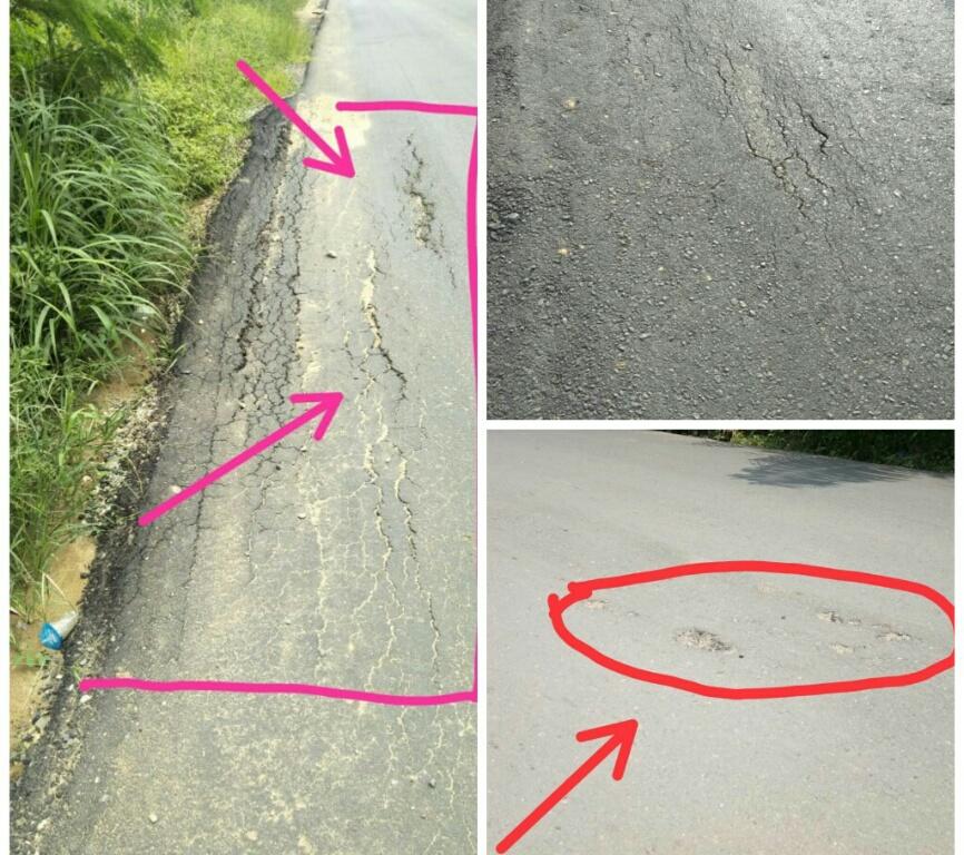 Waduh... Belum Lama Jalan Imam Munandar Bagan Batu Sudah Mulai Retak dan Mulai Berlubang 