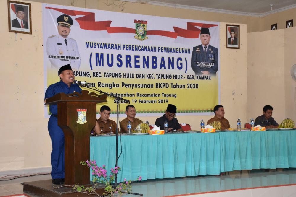 Bupati Kampar Catur Sugeng buka Musrenbang Kecamatan Tapung