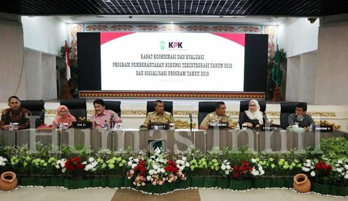 Pemerintah Kabupaten Indragiri Hilir Peringkat Pertama  Rencana Aksi Pemberantasan Korupsi Terintegritas Tahun 2018 Se Propinsi Riau.
