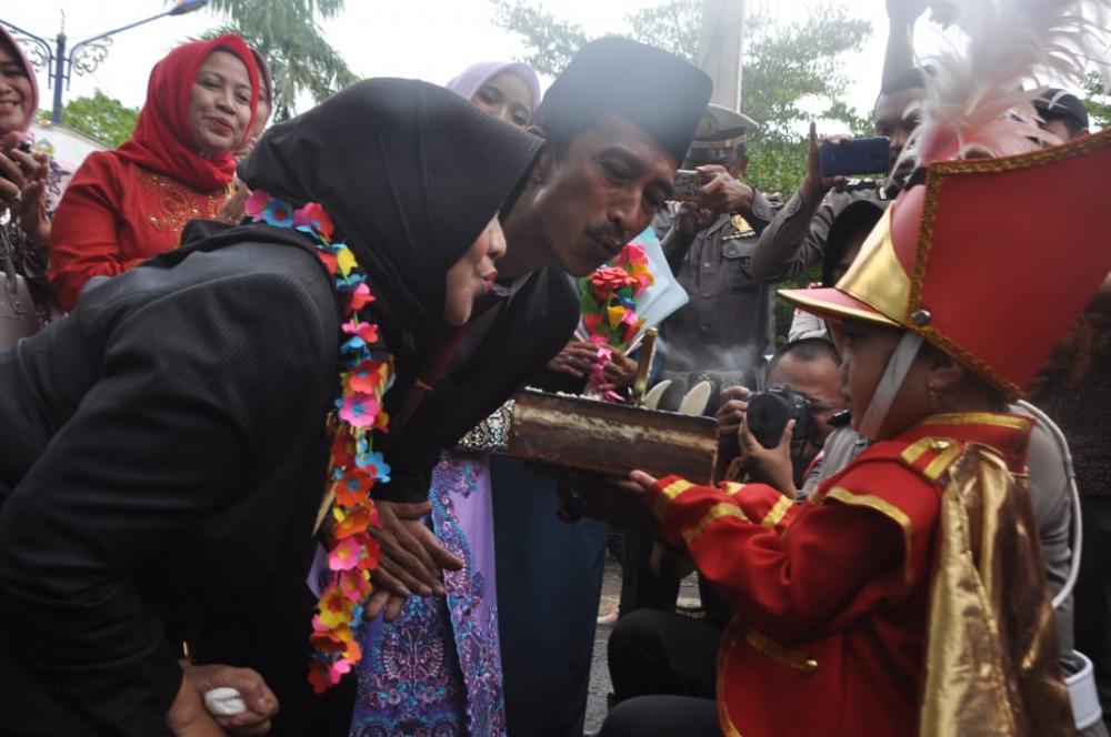 Tim Drumband Ksatria Citanduy TK Kemala Bhayangkari Banjar Turut Meriahkan Hari Jadi Kota Banjar Ke 17