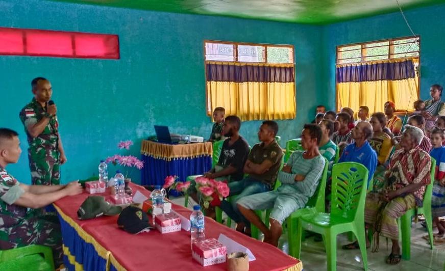 Satgas Yonif 132/BS, Gelar Penyuluhan  Pengetahuan Hukum di Perbatasan
