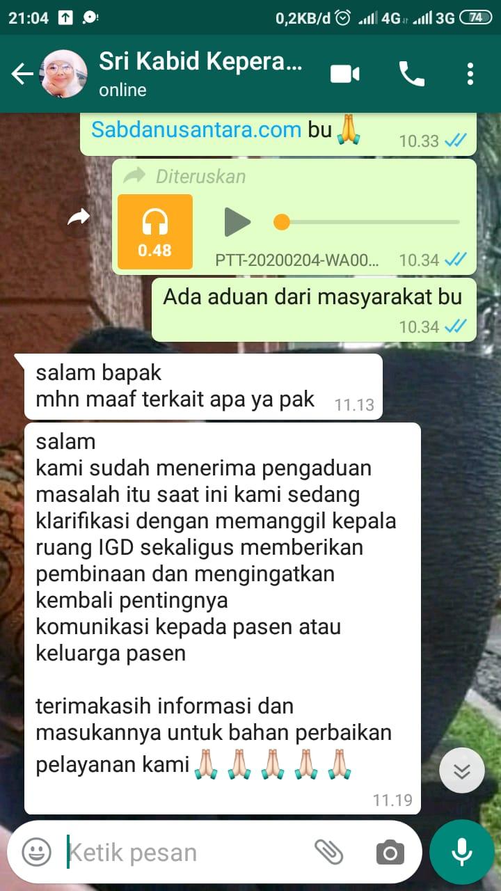 Pihak RSUD kota Banjar angkat bicara terkait aduan masyarakat yang sempat beredar di medsos