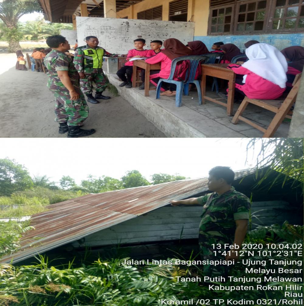 Ruang Kelas SDN di Rohil Ambruk, Murid Numpang di MDA dan Sebahagian Belajar di Luar 