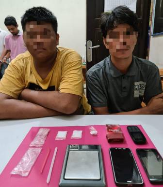 Tim Opsnal Resnarkoba Polres Kampar Tangkap 2 Pengedar Sabu di Area SPBU Air Tiris