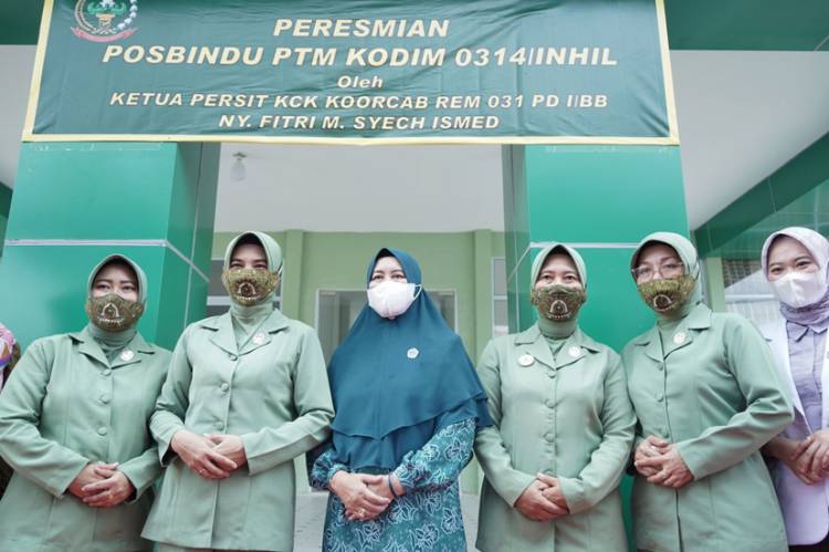Ketua TP PKK Inhil Zulaikhah Wardan Hadiri Peresmian Posbindu Kodim 0314 Inhil