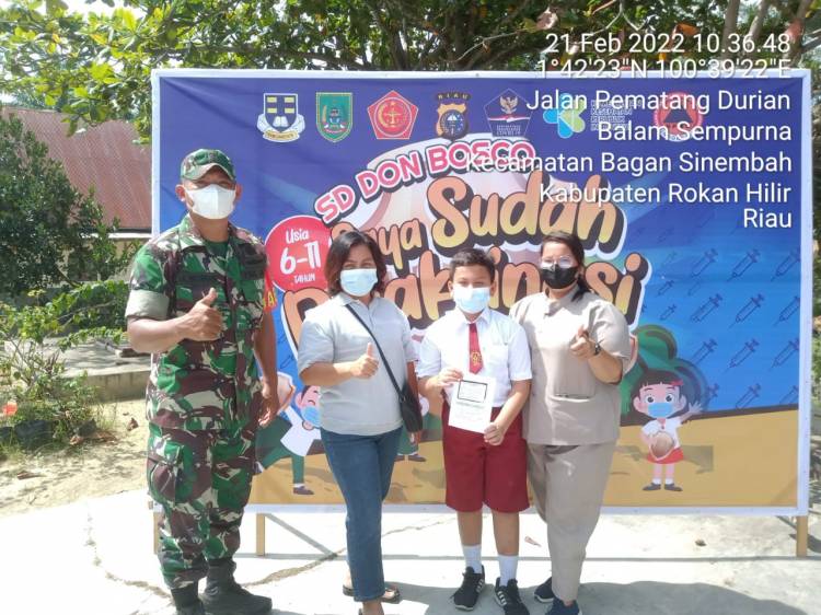 Sukseskan Program Pemerintah, Koramil 03/Bgs Kembali Dampingi Vaksinasi ke Pelajar