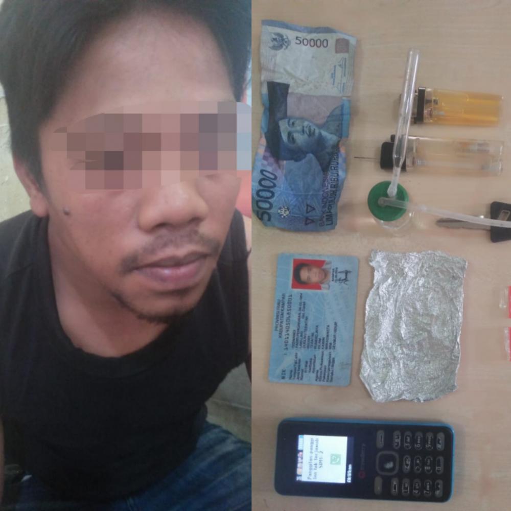 Saat Bertransaksi Narkoba, Warga Desa Sendayan ini Diciduk Anggota Polsek Kampar 