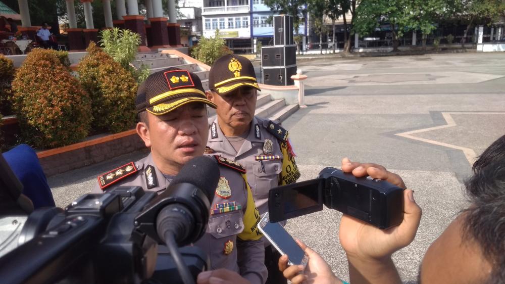 Apel Gelar Pasukan, Polres Inhil Cek Kesiapan Personil Pengaman Pemilu 