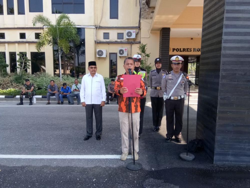 Apel Gelar Pasukan Operasi Brata Muara Takus di Rohil, Ormas PP Bacakan Deklarasi Pemilu Damai