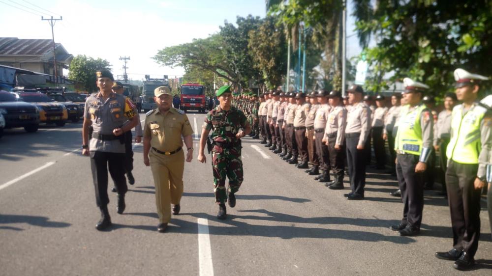 1400 Peserta Ikuti Apel Gelar Pasukan Kesiapan Pam Pemilu 2019 di Kab. Kampar