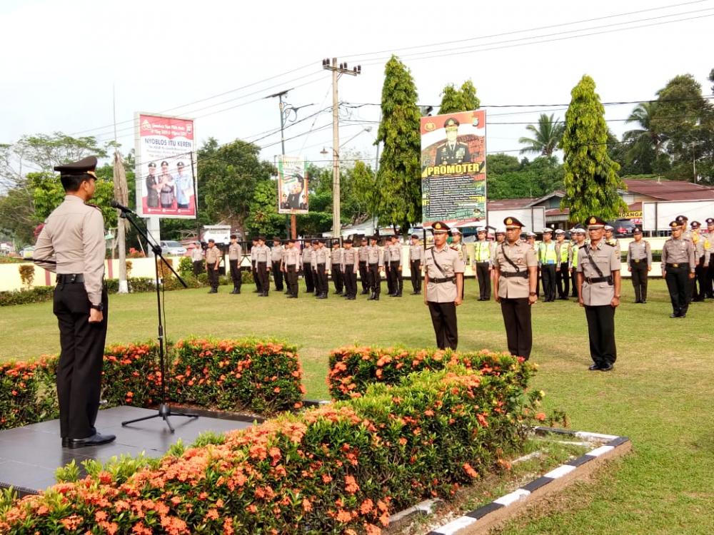 Kapolres Kampar Pimpin Upacara Sertijab Kasat Sabhara dan Kapolsek Bangkinang Barat