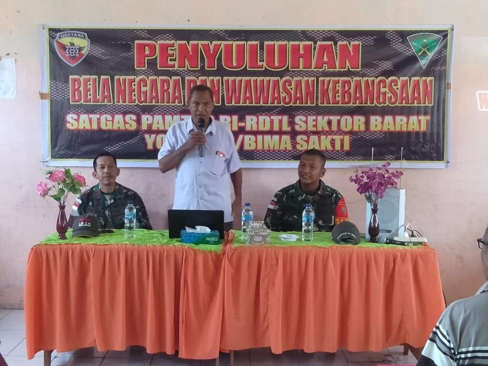 Satgas Pamtas RI-RDTL Yonif 132/BS, Berikan Penyuluhan Bela Negara Dan Wawasan Kebangsaan di Perbatasan.