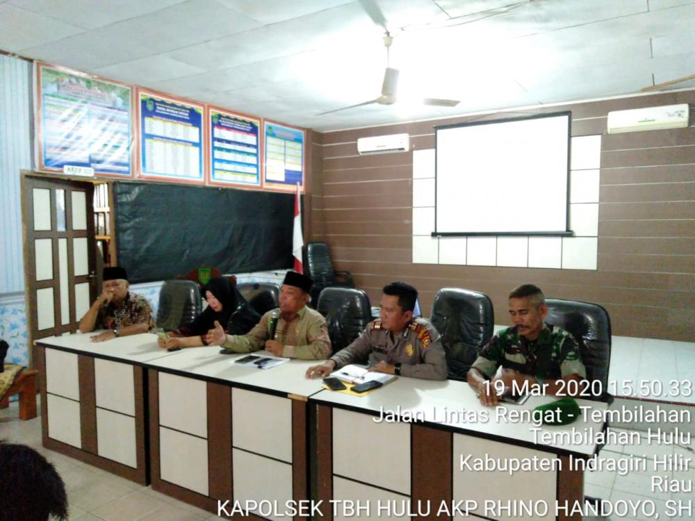 Rapat Koordinasi Forkopimcam Tembilahan Hulu Pencegahan Virus Covid-19