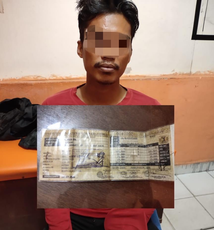 Pelaku Penggelapan Sepeda Motor Diamankan Korbannya dan Diserahkan ke Polsek Kampar Kiri