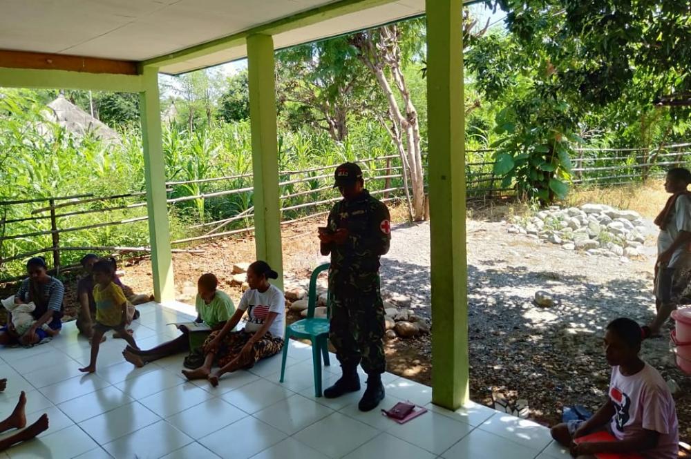 Satgas Pamtas RI-RDTL Yonif 132/BS, Lakukan Sosialisasi Pencegahan DBD Pada Warga Perbatasan