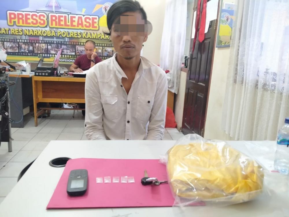 Sembunyikan 4 Paket Shabu Dalam Jok Motornya, Warga Bangkinang ini Ditangkap Polisi