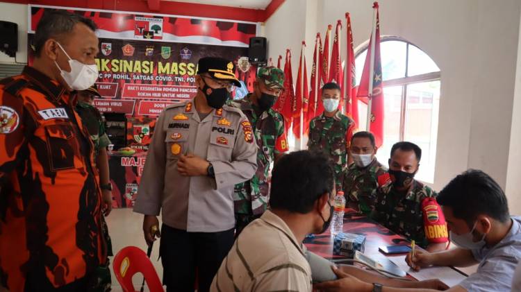MPC PP Rohil Bersama Polres Rohil dan Stakeholder Adakan Vaksinasi 