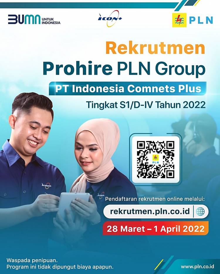 PT Indonesia Comnets Plus, Anak Usaha  PT PLN (Persero) Buka Lowongan