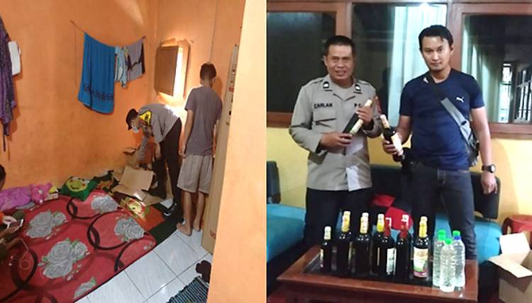 Unit Reskrim Polsek Pameungpeuk Amankan Belasan Miras Berbagai Merk di Ops Pekat Lodaya 2023
