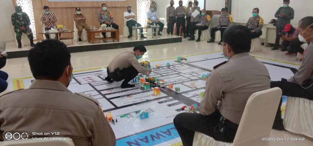 Polres Pelalawan adakan Tactical Floor Game dalam rangka Simpamkota Terkait Penanganan Pandemi Covid-19