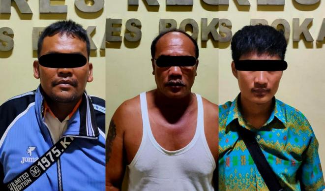 Polres Rohul lepaskan 3 pelaku judi Shooting Fish di Kecamatan Ujung Batu.