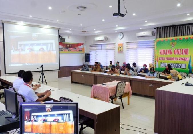 Sidang Online Pertama Kali Pelanggaran PSBB Di Pekan Baru
