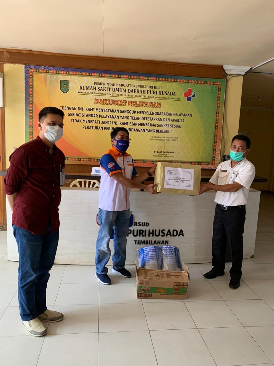 Paguyuban Agen BRILink Inhil Mantap Donasikan APD untuk RSUD dan Puskesmas