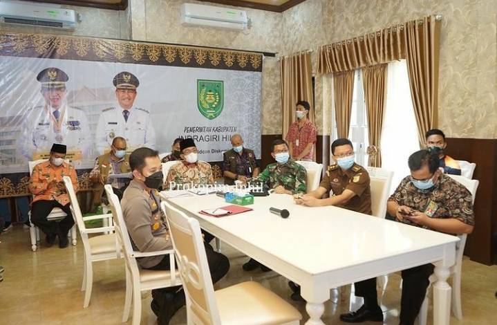 Bupati Inhil HM Wardan Rakor Bersama Gubernur Riau Secara Virtual