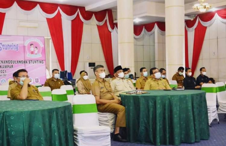 Sekda Kampar Ikuti Vidcon Peluncuran Aksi PK tahun 2021-2022